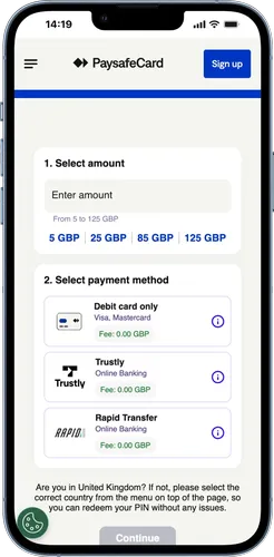 Buy a Paysafecard voucher
