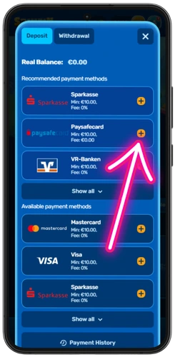 Paysafecard option in the non GamStop casino cashier