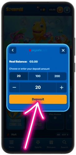 Paysafecard deposit amount selection at a non GamStop casino